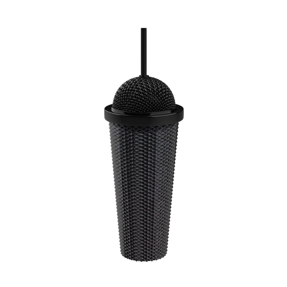 Movie Inspired Microphone Tumbler, Plastic Travel Mug, Double Wall Insulated Cup with Lid, Reusable Insulated Tumblers for Office, Party, Camping, Gift for Music Fans (Black-A)