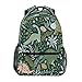 senya School Backpack Dinosaurs and Tropical Leaves Teens Girls Boys Bookbags Travel Schoolbag