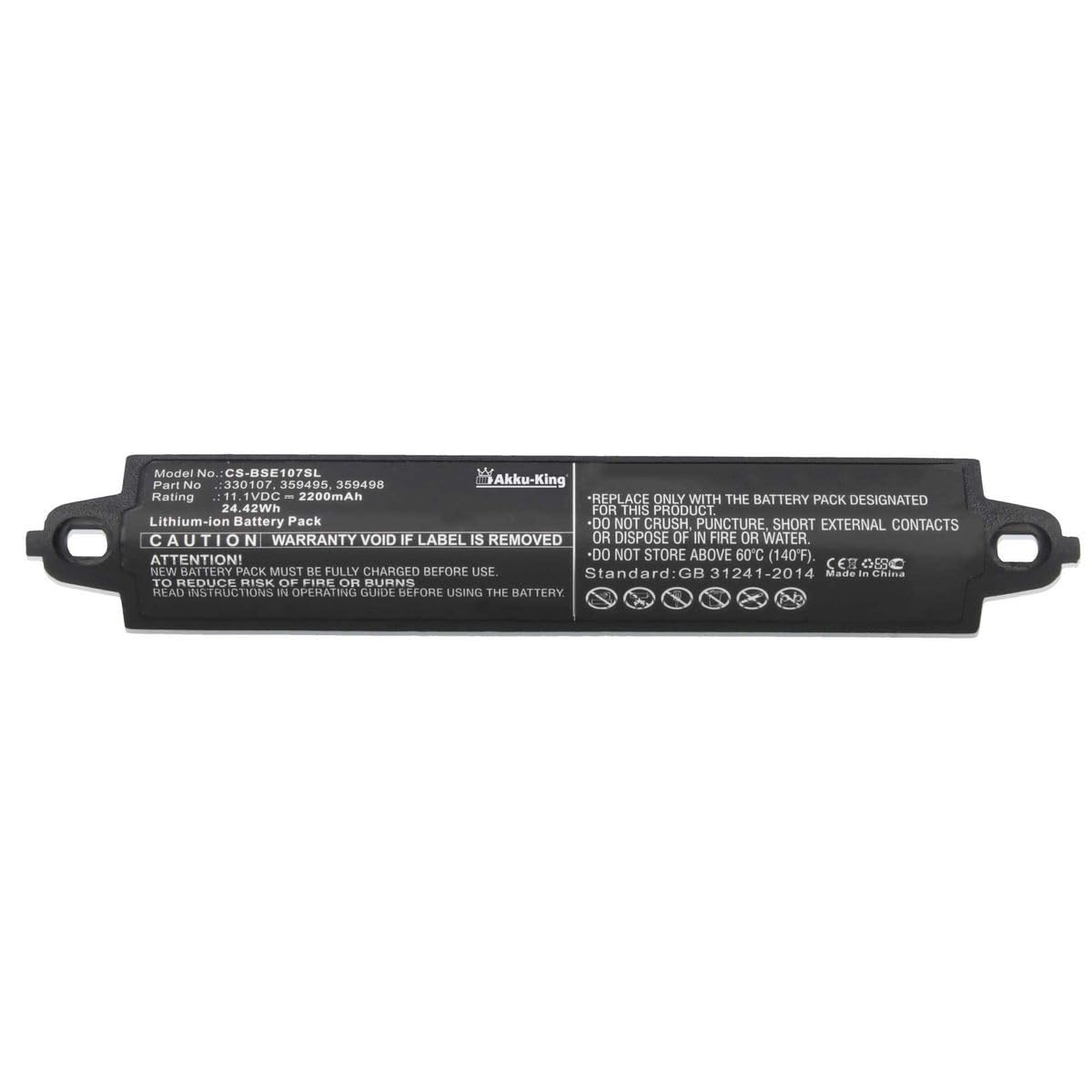 Akku-King Akku kompatibel mit Bose 330105, 330107 - Li-Ion 2200mAh - für Bose Soundlink, Soundlink 2, Soundlink 3