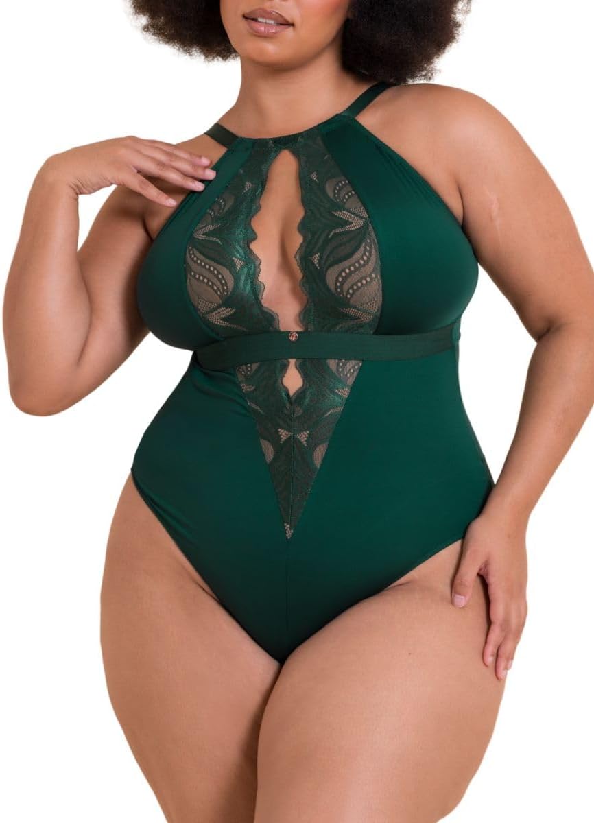 Curvy Kate Scantilly Indulgence Plunge Bodysuit Non-Wired Sexy Lingerie Emerald