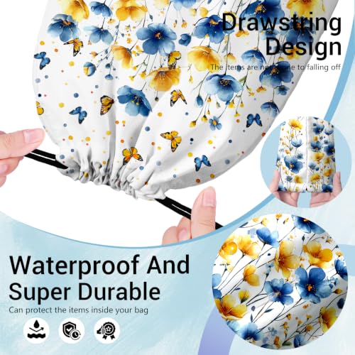 Image of Butterfly Flower Drawstring Bag Pouch Bag for Outdoor Party Storage Headphones
