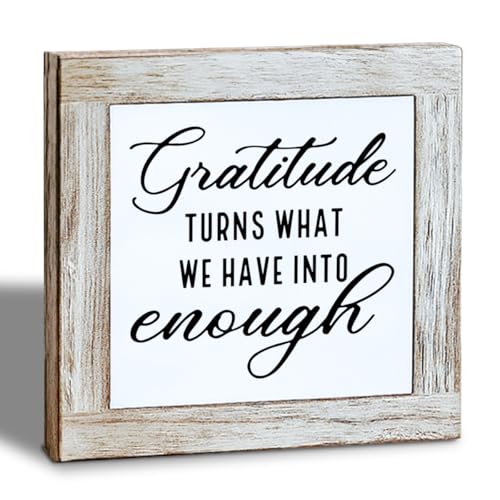 Positive Gratitude Wooden Box Sign, Gratitude Turns What We Have