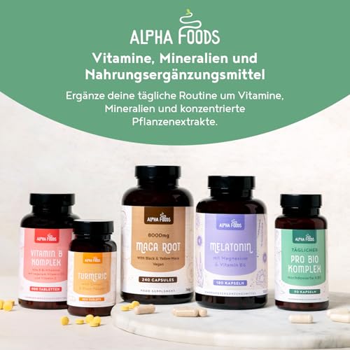 Kulturen Komplex | mit 6 Mrd KBE | 5 Bakterienstämme und Fructooligosaccharide | 90 Kapseln | Bakterienkulturen mit Lactobacillus & Bifidobacterium | Verdauungshilfe für den Darm | Vegan | Alpha Foods