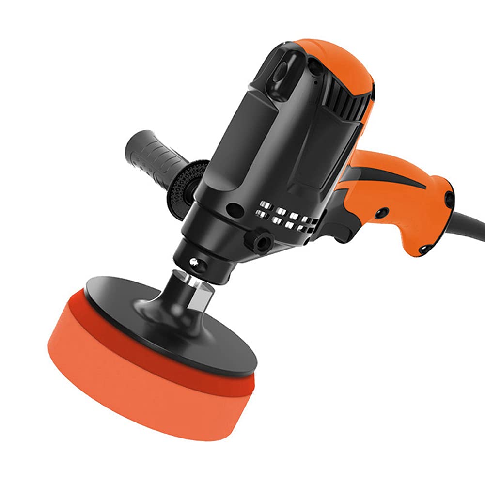 Pulidora, pulidora de búfer de 980 W y máquinas de Pulido de automóviles de órbita aleatoria 6 velocidades Variables Máquina lijadora Orbital Arranque Suave Base de 125 mm
