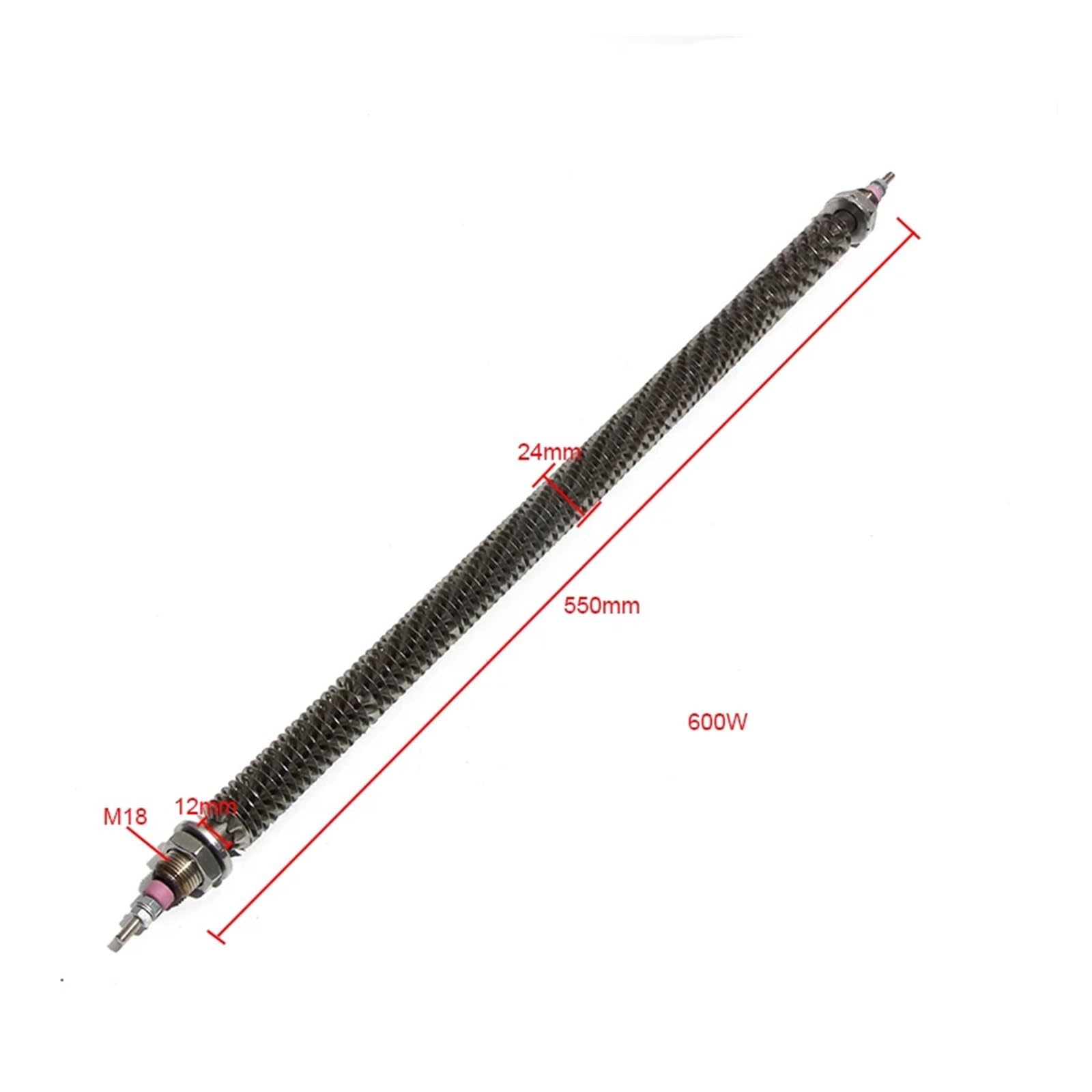 Grzałka rurowa prosta SUS M16/M18 304, żebrowana, 220 V, do piekarnika elektrycznego, element grzejny 300/400/500/600 W(550mm 600W M18)