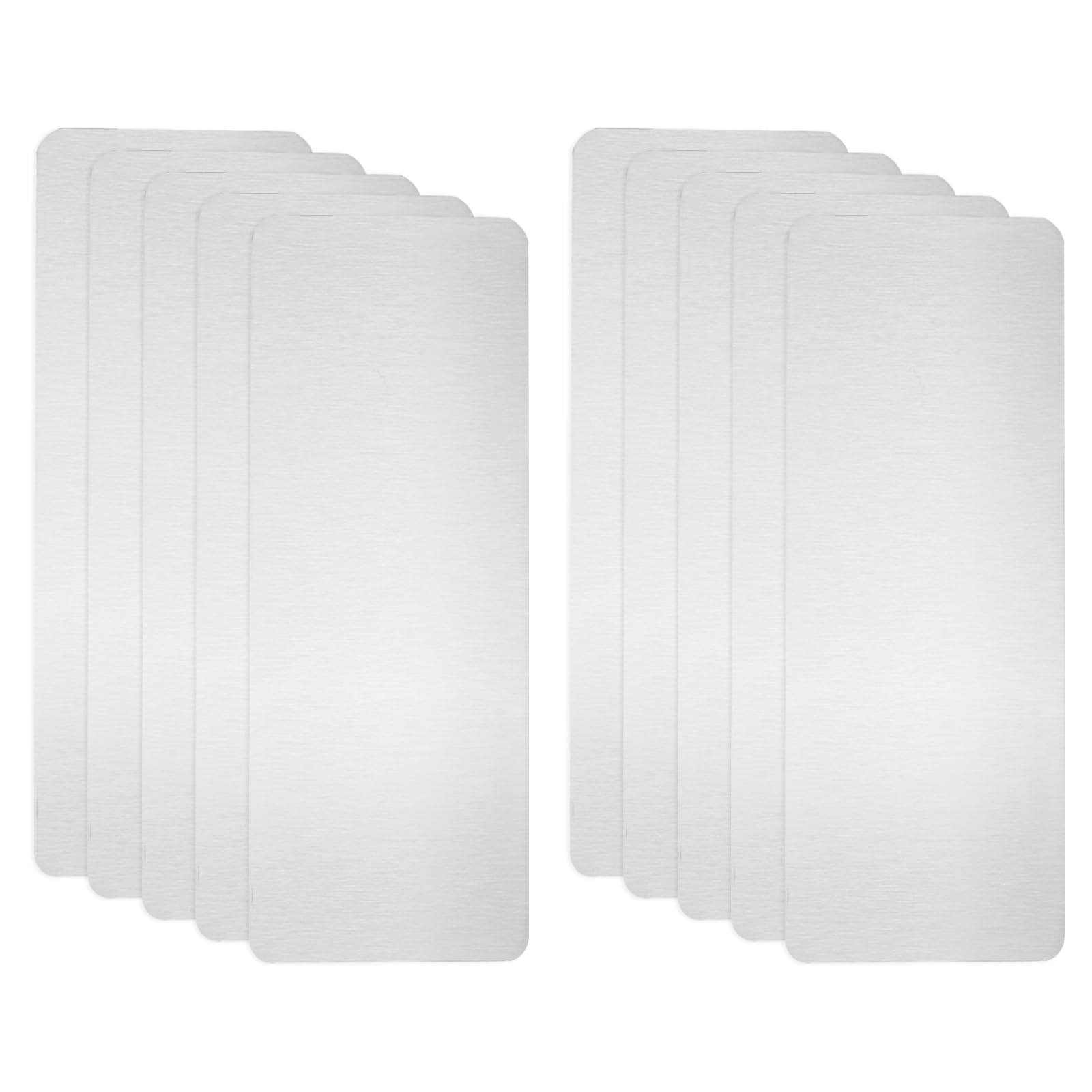 sourcing map 10pcs Metal Business Card Blanks, 80mm x 30mm x 0.4mm Stainless Steel Engraved Metal Business Visiting Name Cards for House Office DIY Gift Invitation(Silver, Brushed)