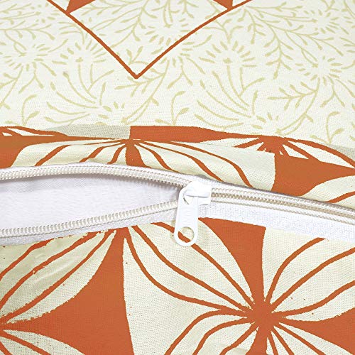 Image of Story@Home Pandora Collection 152 TC 100% Cotton Bedsheet for Double Bed with 2 Pillow Covers (90 X 108 Inch, Off White & Orange)