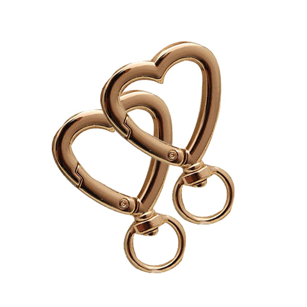 Maxtonser 2pcs Bag Accessories Handbags Clasps Handle Heart Shape Lobster Metal Clasp Clips Hooks for Rings Keychains