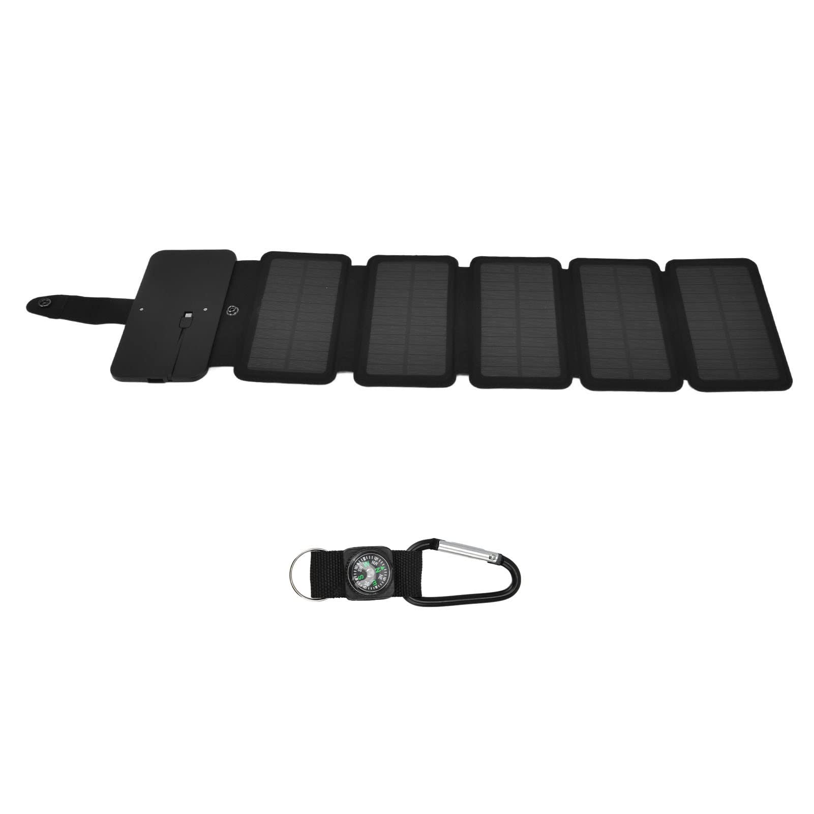 Aramox Solar Power Bank, Caricatore Solare Pieghevole per Telefono Silicio Monocristallino 5V 2A Doppia Uscita Cavo Integrato Caricatore Portatile a Ricarica Diretta USB per Viaggi all'aperto