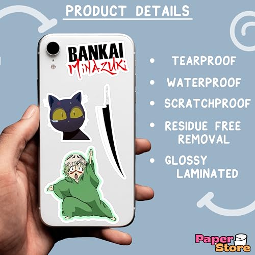 Image of Paper9store Pack of 75+ Bleach Stickers for Laptop, Phone Case, Guitar, Bike, Pc, Scrapbook etc. Waterproof Glossy Laminated Residue Free Anime Stickers