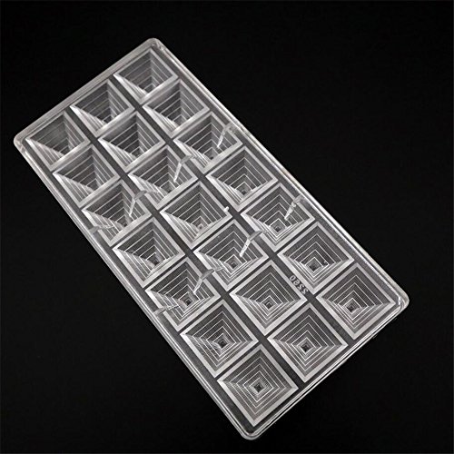 Vak de cuisine cuisson 3d en forme de pyramide en polycarbonate Moules à chocolat, Moules Pyramide Pan Moule à gâteau Plateau à pâtisserie Dessert Candy...