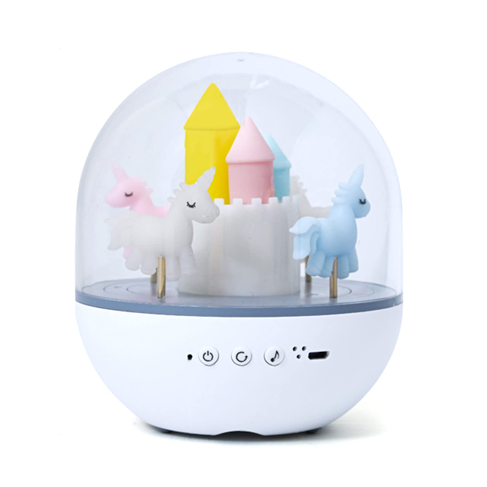 HELEVIA Carousel Projector Light, Night Light for Kids Room Decor Projection Night Lamp Rotating Music Box Home Decoration