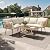 YITAHOME Rattan 4PCS Patio Furniture Set, Outdoor Wicker Conversation Sectional L-Shaped Sofa with 5 Seater for Backyard, Porch, Detachable Lounger with Thickness Cushions and Side Table - Beige