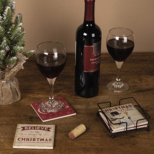 Primitives By Kathy 4 Inches Square Believe Stone Coaster Set Home Decor, 1.75 In H X 4.5 In W X 4.5 In D - Image 3