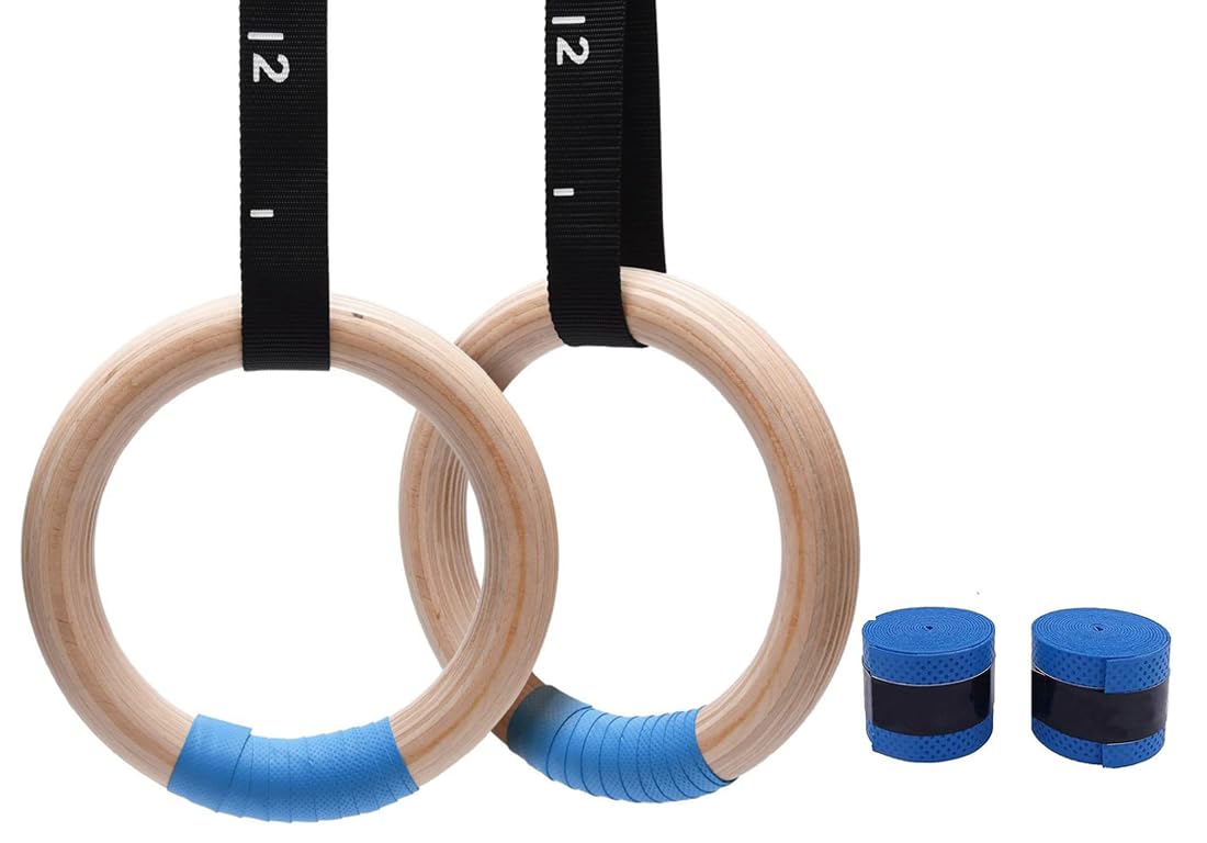LENDZEE Gymnastic Wooden Rings with 880 lbs Load Capacity, Adjustable Buckle Straps for Cross-Training Workout, Exercise, StrengthTraining,Gymnastics, Bodybuilding, Pull Ups for Men and Women (B0CMM1L41B) Amazon Price History, Amazon Price Tracker