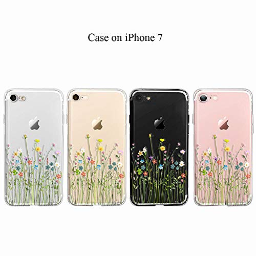 Unov Case For Iphone Se (2022) Iphone Se (2020) Iphone 8 Iphone 7 Case Clear With Design Embossed Floral Pattern Tpu Soft Bumper Shock Absorption Slim Protective 4.7 Inch (Flower Bouquet) #TOP1
