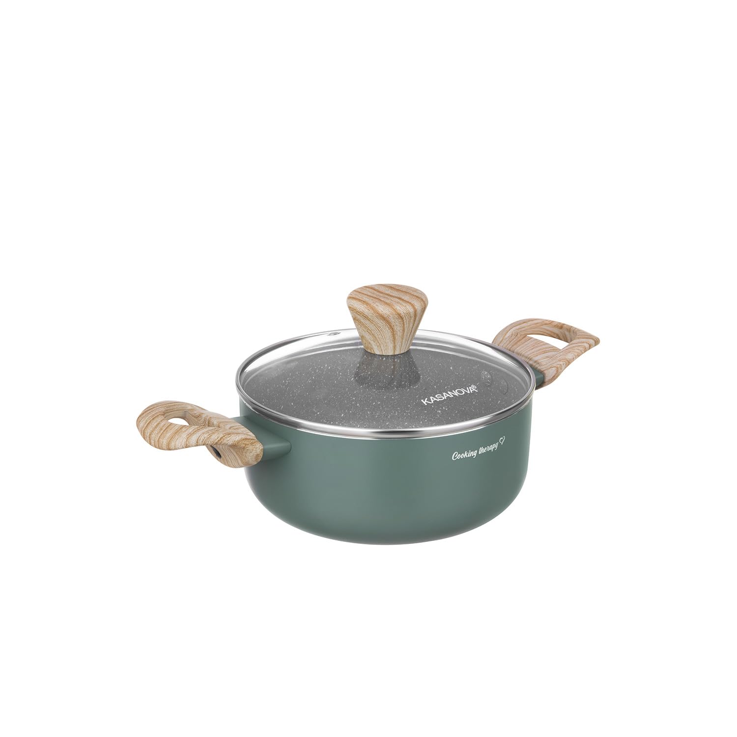 Saucepan 18 cm with inscription Cooking Therapy and lid