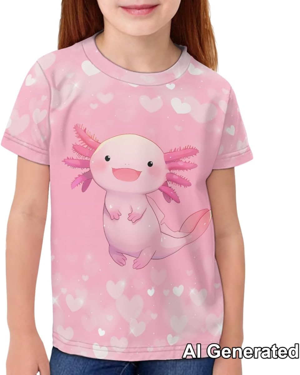 Xhuibop Kids Tshirts Girls Boys 3-16 Years Summer Clothes for Teens Loose Fitting Tops