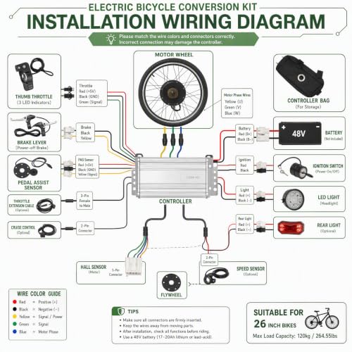 48V 1000W Gearless Rear Hub Kit