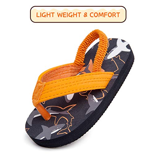 Image of Boys Girls Strap Flip Flops Sandals Cute Cartoon Unicorn Shark Toddler Flip Flop Kids Pool Beach Flat Slide Summer Water Shoes