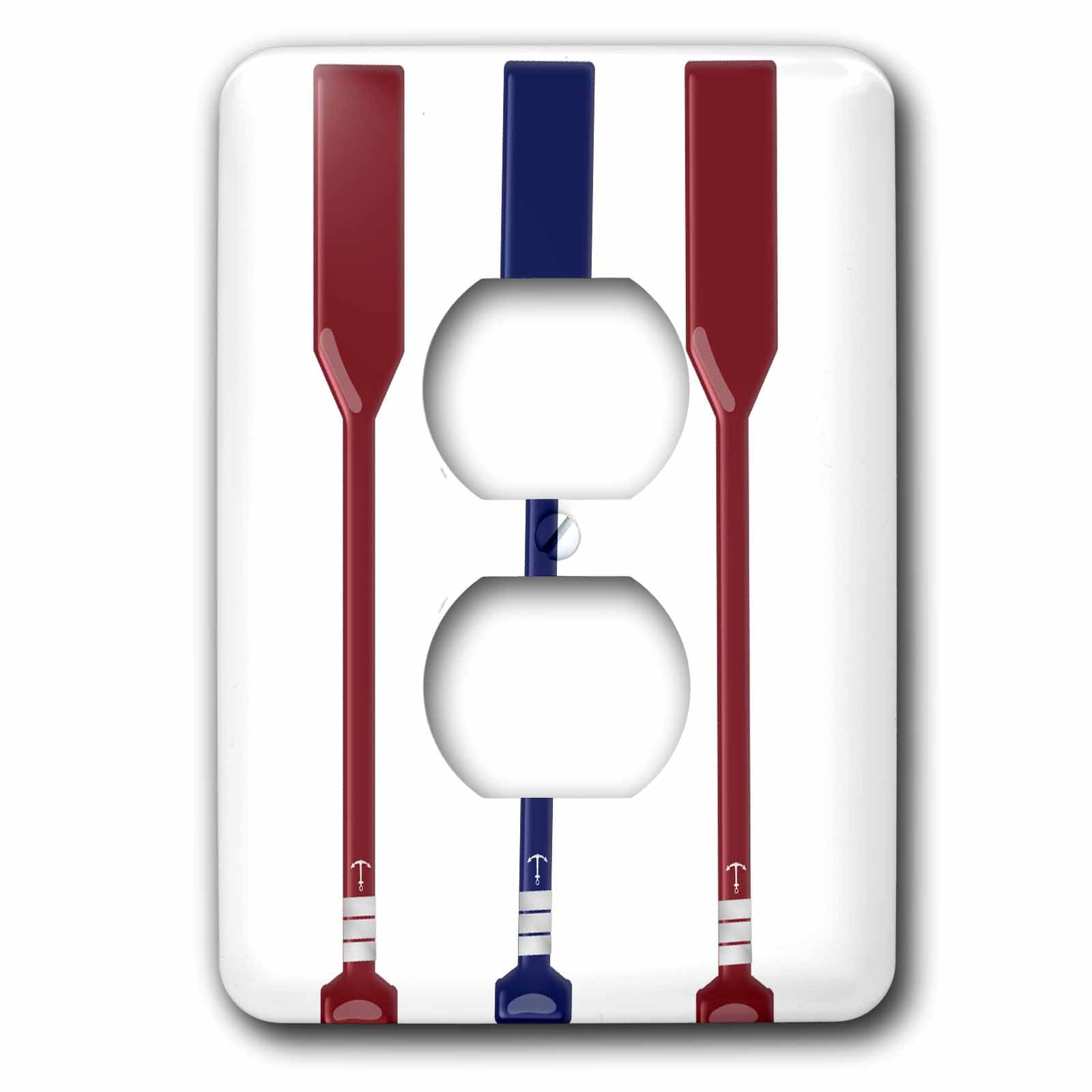 Pagaies de voile bleu et rouge pour plaque double prise de courant rustique multicolore