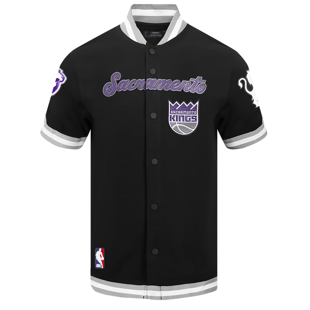 Pro Standard Mens NBA Sacramento Kings Classic Chenille Button Down Black/Gray M — image 1
