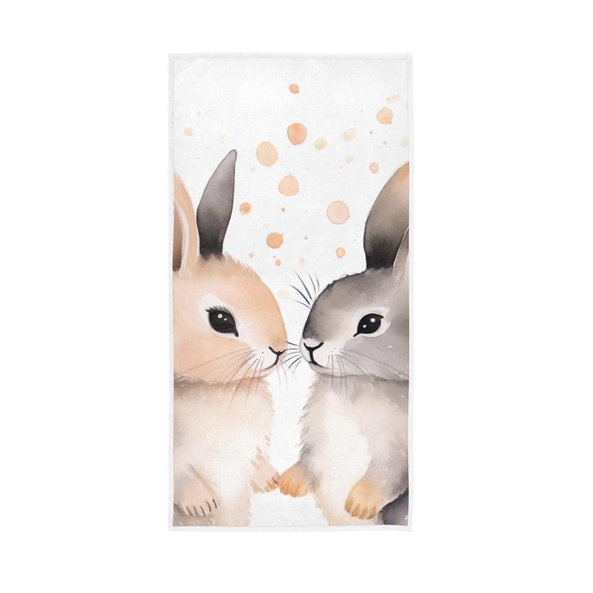 HUYGD Cute Rabbits Dots Hand Towel, Bathroom Towel for Bathroom, Gym, Hotel, Spa 15 x 30 Inches