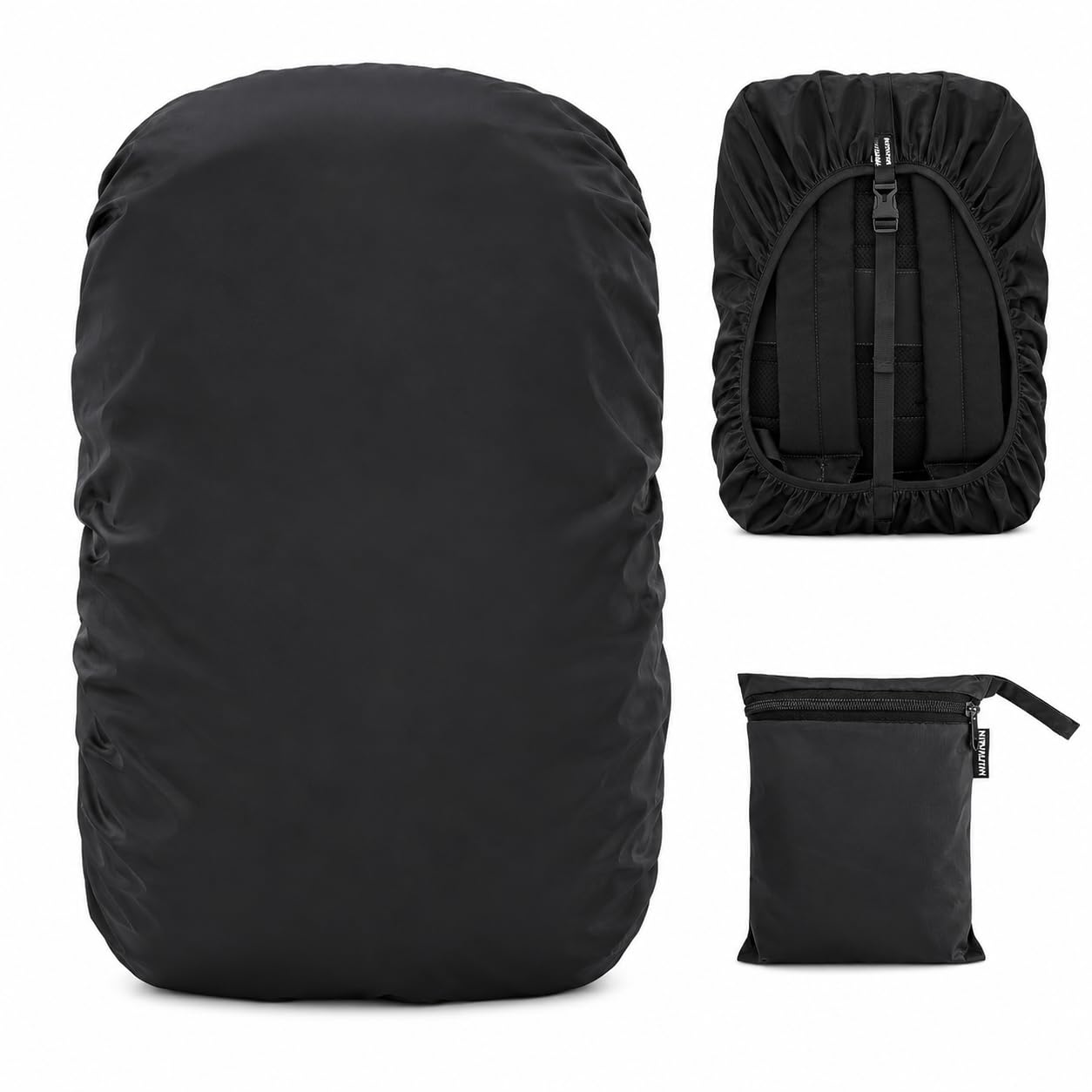 DTR Creation Waterproof Backpack Rain Cover for 45-50L Backpack | High Visibility, Reusable Dust & Rain Protector | Elastic Fit with Storage Pouch | Black (1 Pc)-image-37