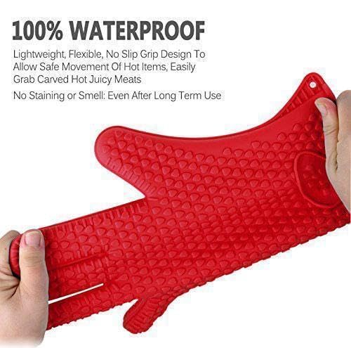 Image of 1 pcs Heat Resistant Silicone Glove for Cooking, Five-Finger Silicone Gloves Oven Microwave Insulated Gloves Anti-Scald Baking Tool. (Multicolor)