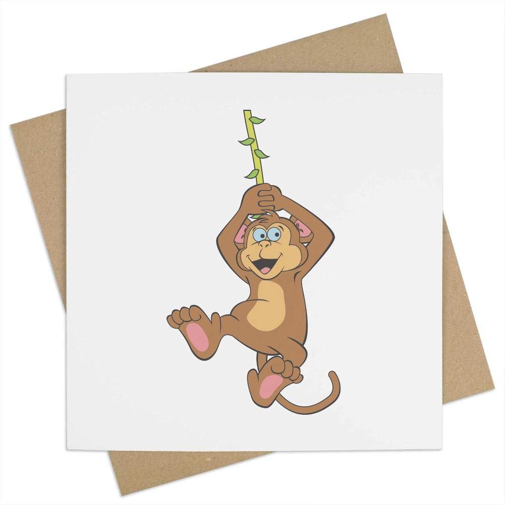'Swinging Monkey' Blank Greeting Card (GC00065039)