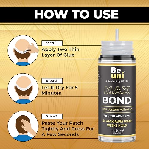 Image of Hair Patch Glue And Wig Adhesive Remover Combo Strong Hold Hair Wig Glue With Easy Removal Solution All Weather Use For Hair Patch And Wigs (Max Bond & Max Clear)