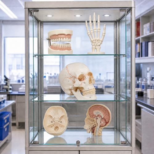 Image of Human Skull Life Size Number Anatomical Model 3 Parts and Painted Sutures 55 Label | 1:1 Full Size,Medical Students and Science Education,Anatomy Study Course,Realistic Skull Model