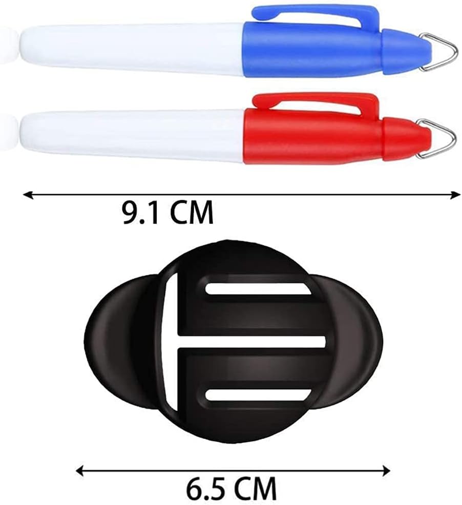 review Dheera Portable Golf Ball Line Liner with 2 Marker Pens Durable Golf Ball Marking Alignment Tool Easy Operation Template Drawing Mark Alignment Putting Tool