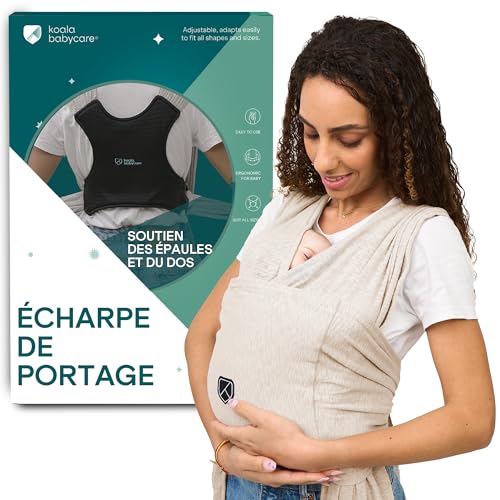 Koala Babycare Une écharpe de portage facile à enfiler, réglable, unisex - Porte-bébé multifonctionnel jusqu’à 9 kg
