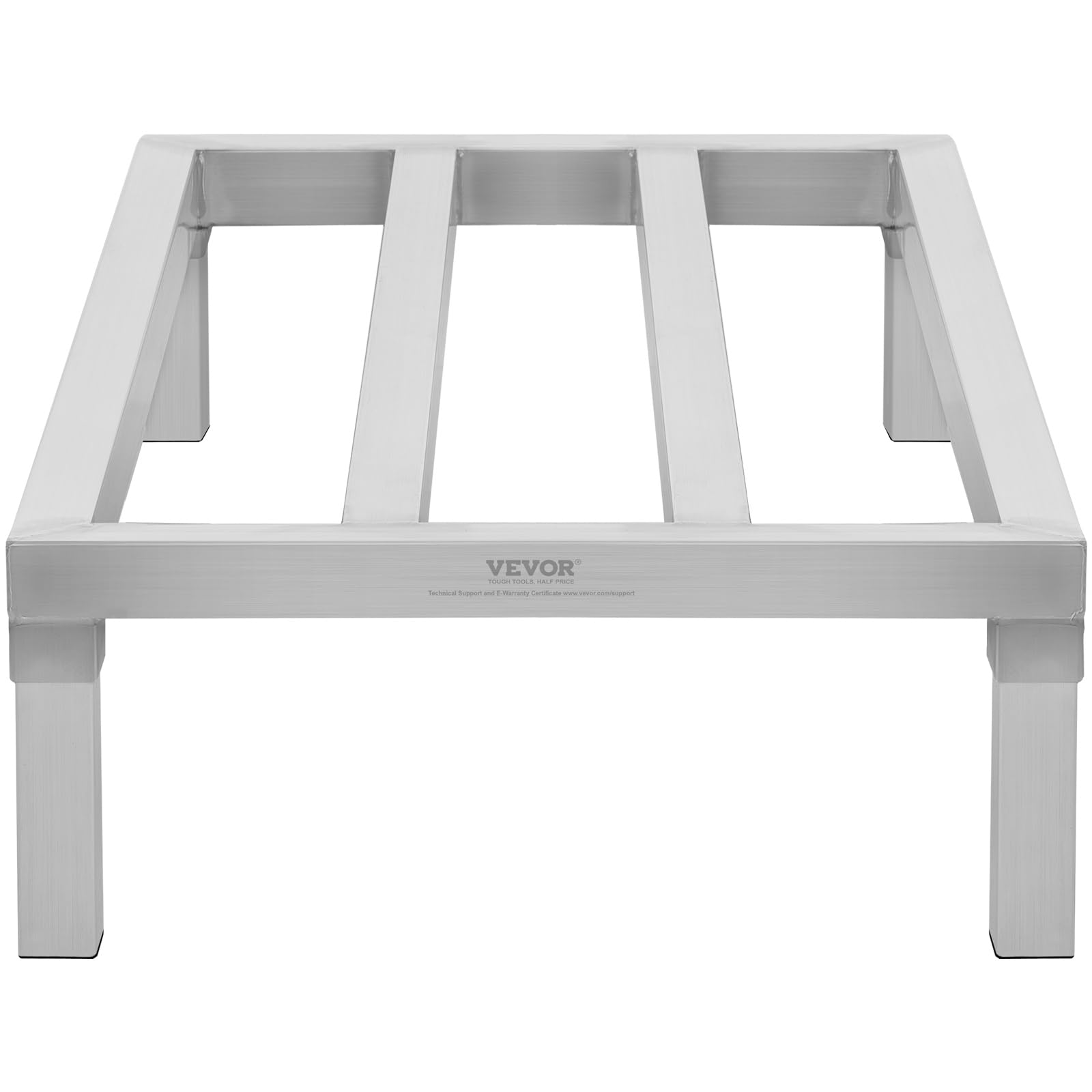VEVOR Rack de Calage en Aluminium, 121,9x50,8x20,3 cm, Support de Stockage Commercial, Capacité Charge 817,2 kg, Entièrement Soudé, pour Rangement Aliments au Sol, dans Restaurants, Cuisines, Garages