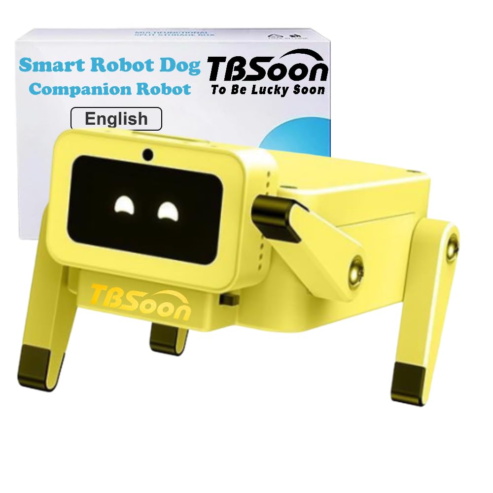 TBSoon Mini Smart Robot Dog, AI Companion Emotional Robot, Interactive Dog Toy, Emo Desk/Pocket Pet, Voice Control, Vast Knowledge Base, Office Companion Pet, Education Robot, best gift for girls boys