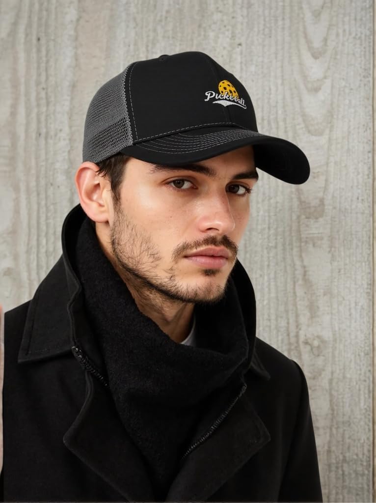 Pickleball Gifts,Pickleball Trucker Hat Embroidered Adjustable Mesh Baseball Caps - Image 3