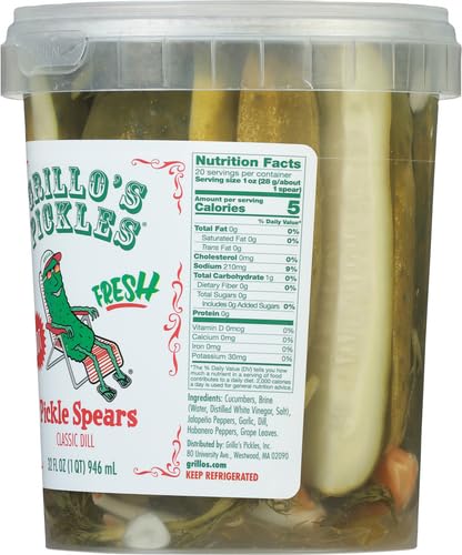 Miniatura 9 de Grillo's Pickles Hot Classic - Lanzas de pepinillo de eneldo, 32 onzas líquidas