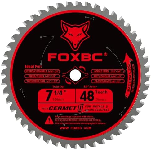 7-1/4 inch Circular Saw Blade Metal and Stainless Steel Cutting 48 Teeth, Replacement for Diablo D0748CF Ceramic Carbide Saw Blade