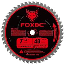 FOXBC 7-1/4 inch Circular Saw Blade Metal and Stainless Steel Cutting 48 Teeth, Replacement for Diablo D0748CF Ceramic Carbide Saw Blade