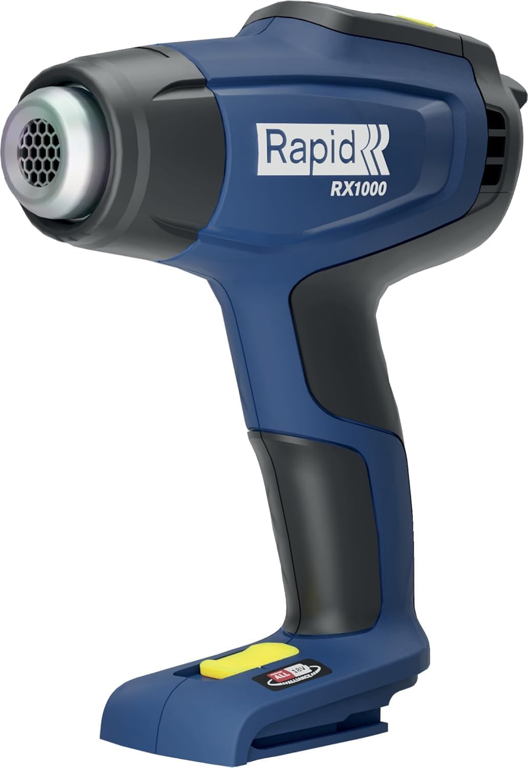 Rapid RX1000 Akku-Heißluftpistole 18V – Kabelloses Heißluftgebläse mit LCD-Display und Temperaturregelung bis 550°C – Ohne Akku und Ladegerät – Kompatibel mit POWER FOR ALL