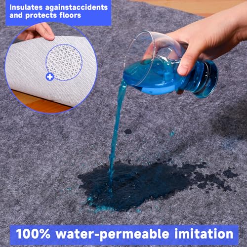 Non-Slip Rug Pads,Round 6 Ft Waterproof Extra Large Area Rugs Non Skid Rug Pad for All Floors and Finishes Durable Hardwood Floor Protective Felt Keeps Rugs in Place, Safe and Secure - Image 6