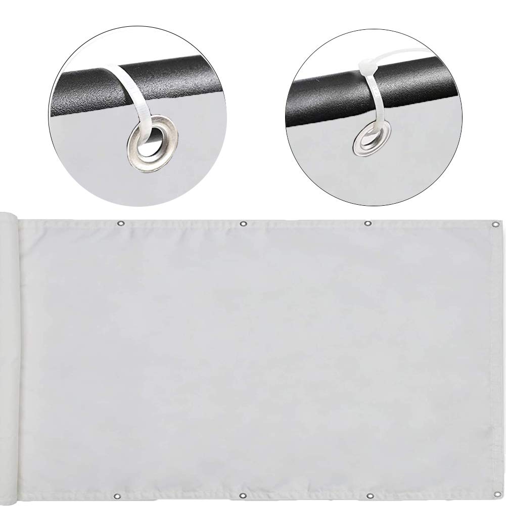 Cubierta De Privacidad De Balcón, Protección Visual, con Cuerda de Nylon y Bridas, Ideal para Balcón, Jardín, Piscina - Negro 145x650cm