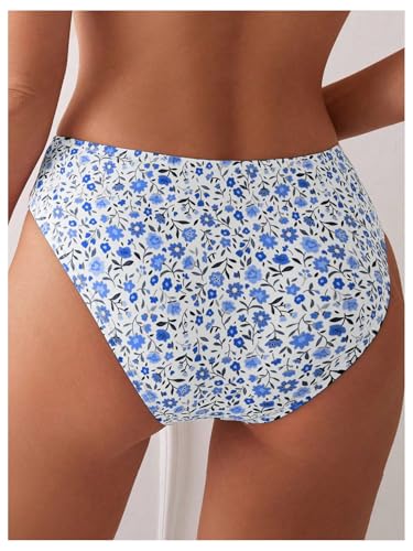 Verdusa Women's 2 Piece Floral Print Bikini Set Boho Square Neck Backless Low Rise Swimsuit4