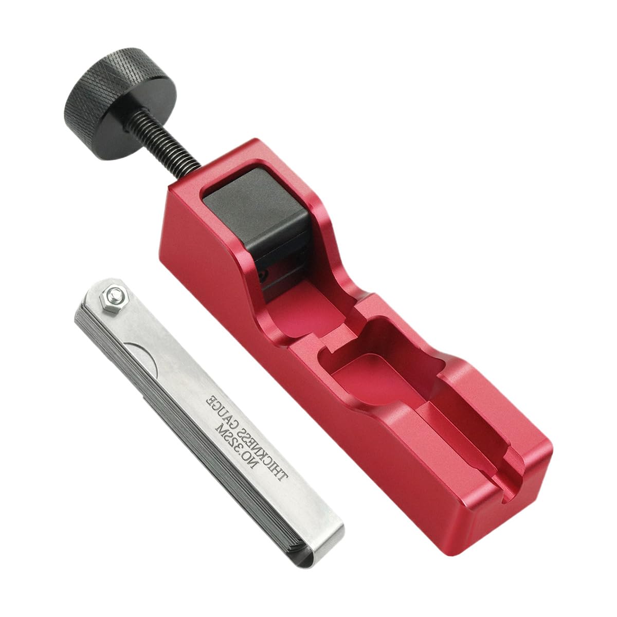 Zpana Car Spark Plug Gap Tool, Vehicle Sparkplug Gapping Tool with 32 Blade Steel Feeler Gauge, Automotive Spark Plugs Adjustment Gapper for Most 10mm 12mm 14mm 16mm, Universal Fit (Red)