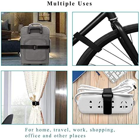 VoJoPi Hook and Loop Fastening Cable Ties, 25 Pcs Reusable Self-Adhesive Cable Straps with Buckles, Nylon Securing Cinch Straps for Home, Office, Tablet, Laptop, PC, TV (6.30/8.07/12.2 Inches)