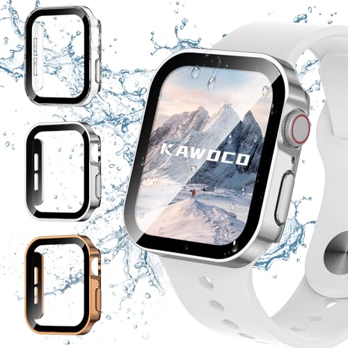 �y3���Z�b�g�zKawoco �A�b�v���E�H�b�` �h�� �J�o�[ �ی� iWatch 42mm Series10 ���p�G�b�f�U�C�� apple watch �p �P�[�X �Ή� 42mm �V���o�[ �� �N���A �� ���[�Y�S�[���h