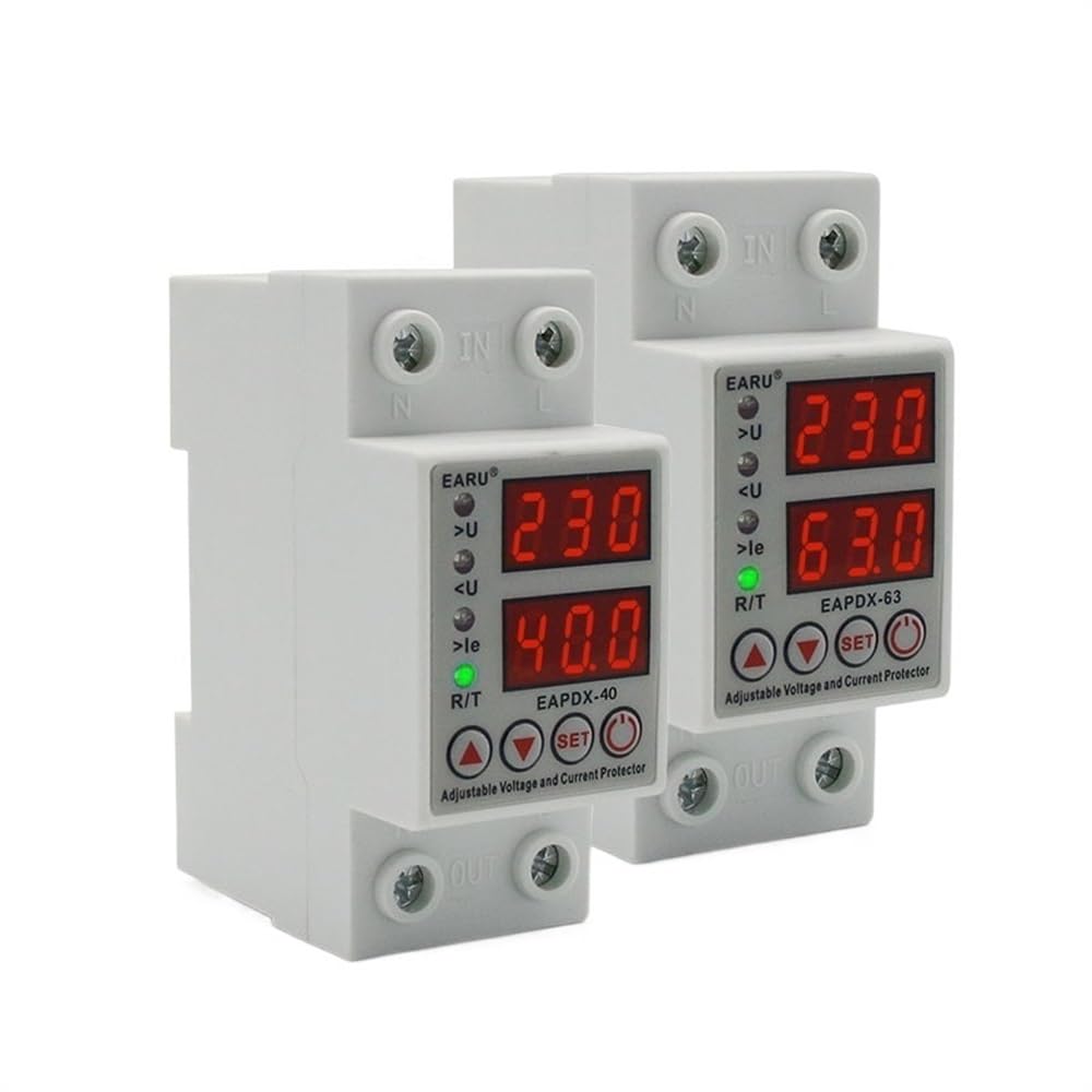 Interruttore Magnetotermico 1 Pcs 40A 63A 230V Regolabile Sopra Tensione E Sotto Dispositivo Di Protezione Relè Limite Corrente(80A)