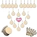 Produktbild NIU MANG 10 Stück niedliche Cartoon-Holz-Ausschnitte Bastel-Verzierungen Weihnachten Holzkugeln hängende Ornamente Weihnachtsdekoration 20pcs-Round Shape