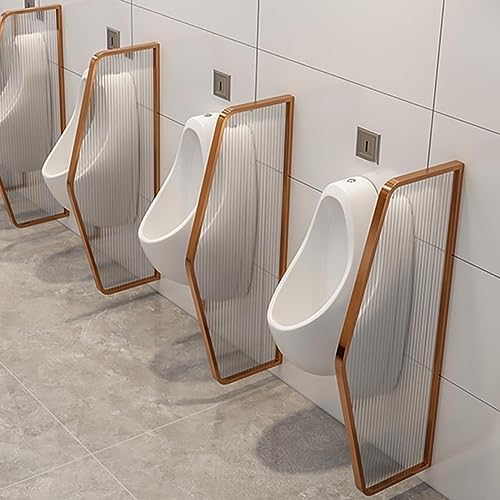 Urinal Screen Toilet Partition, Urinal Partition 3 Pcs Urinal Partition Divider Screen Translucent Glass Panels, Wall-Mounted Men's Urinal Privacy Screen Urinal Partition Toilet Pr
